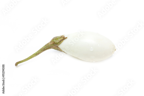 White Round Eggplant isolated on white.