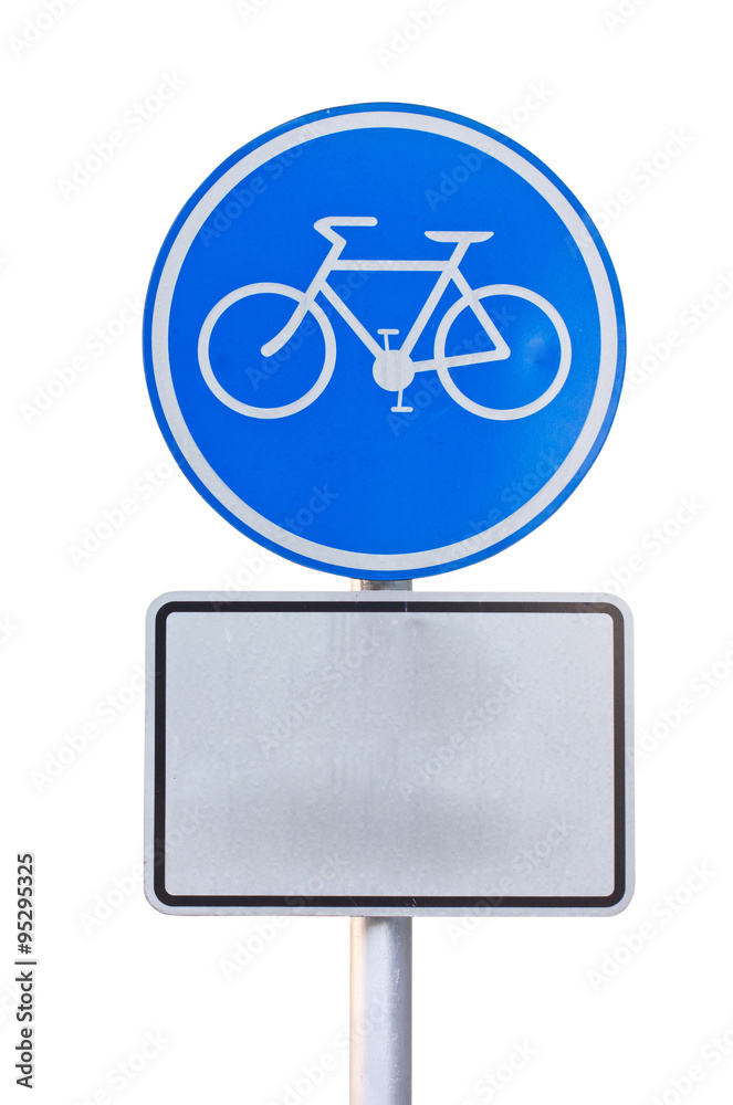 Bicycle sign plate isolated on white. Bicycle sign plate isolated on white.