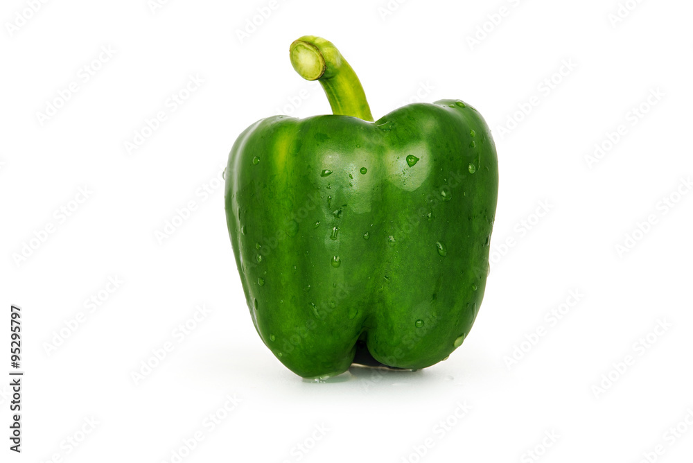Green Sweet bell pepper (capsicum) isolated on white Green Sweet bell pepper (capsicum) isolated on white
