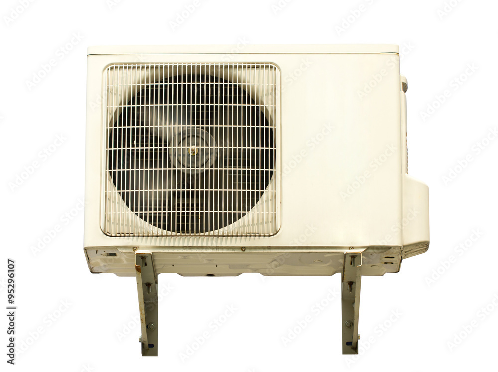 Fototapeta premium White metal air compressor.