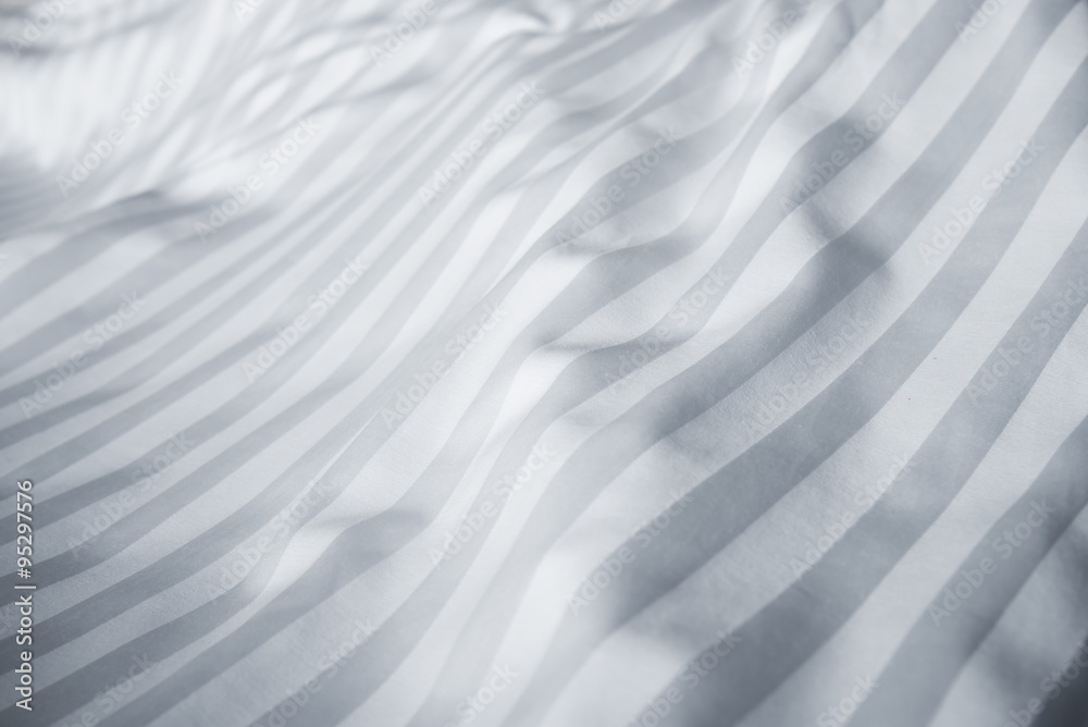 Obraz premium white bedding striped textile, Elegant textile