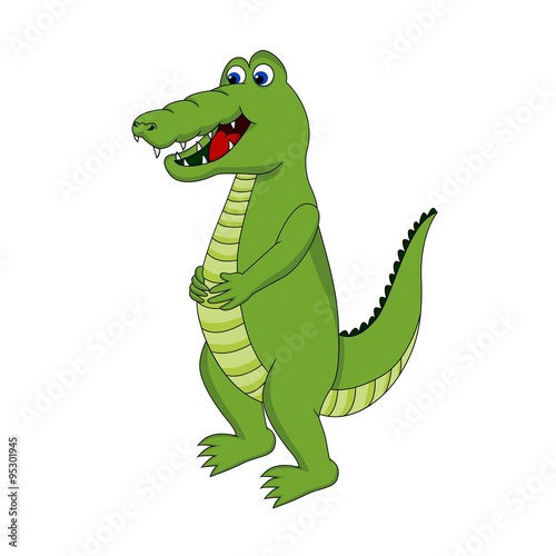 Cute Crocodile hold his stomach