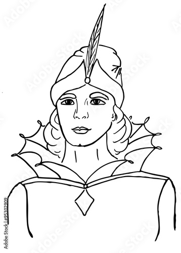 Sketch of fairy-tale hero