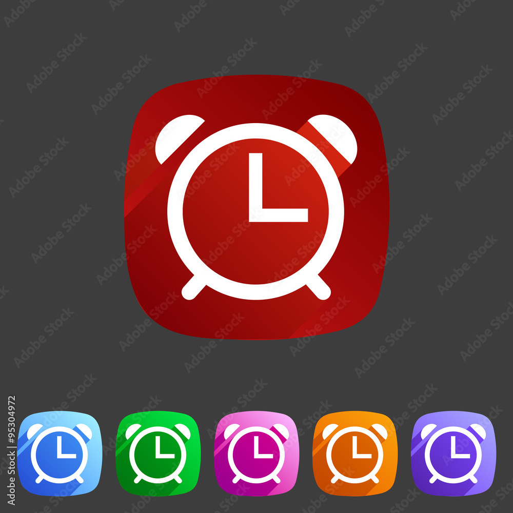 Alarm clock watch icon flat web sign symbol logo label Alarm clock watch icon flat web sign symbol logo label