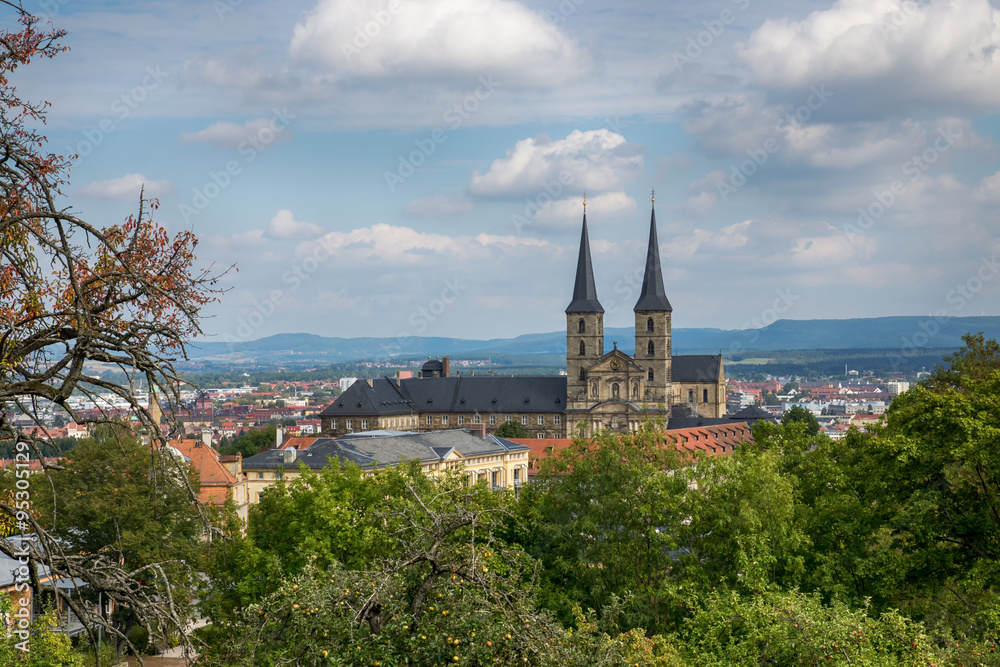 Blick auf Michelsberg in Bamberg, Oberfranken, Deutschland