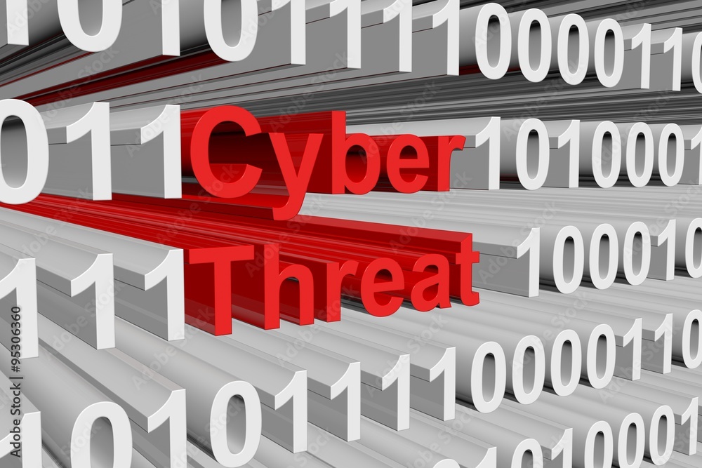 cyber threat is presented in the form of binary code