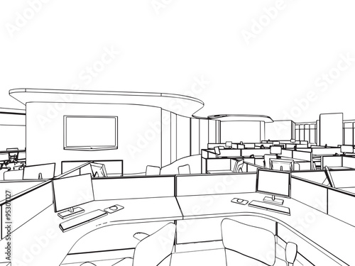 outline sketch of a interior