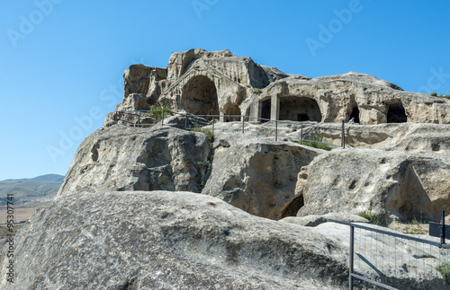 ancient rock-hewn town called Uplistsikhe in Georgia