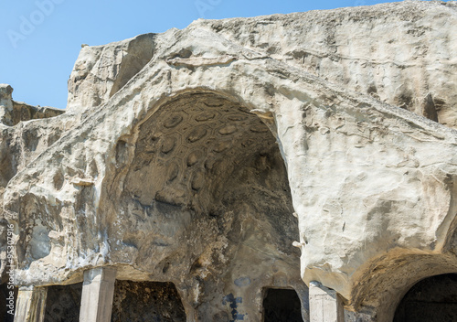 ancient rock-hewn town called Uplistsikhe in Georgia photo