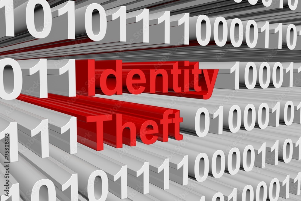identity theft is presented in the form of binary code