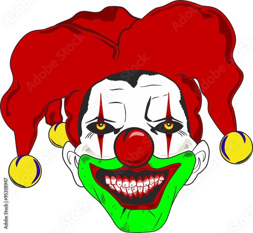 Orrore clown con cappello jolly.