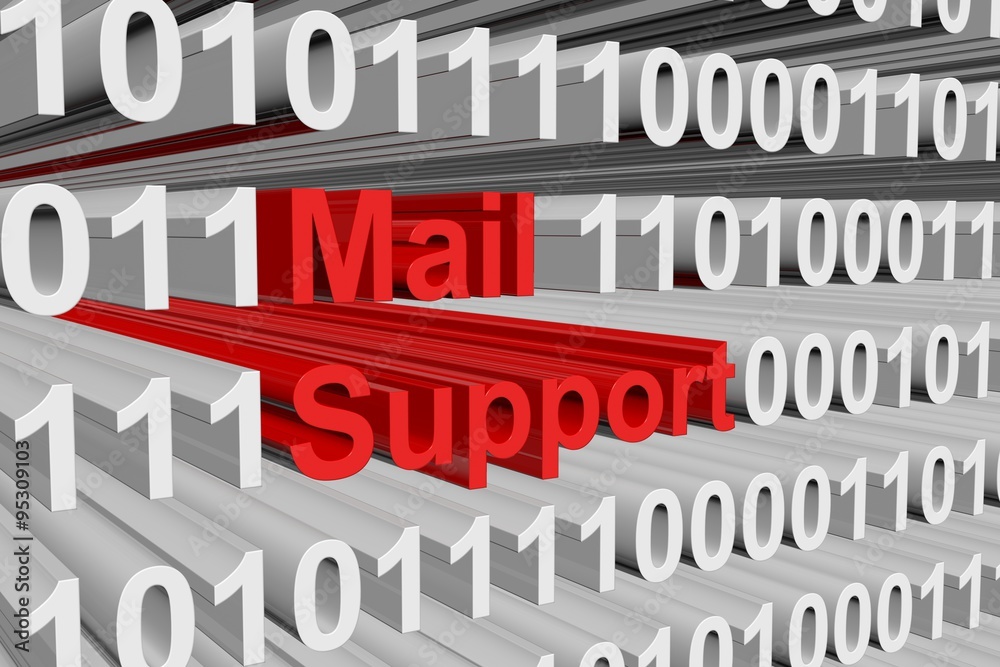 mail support presented in the form of binary code