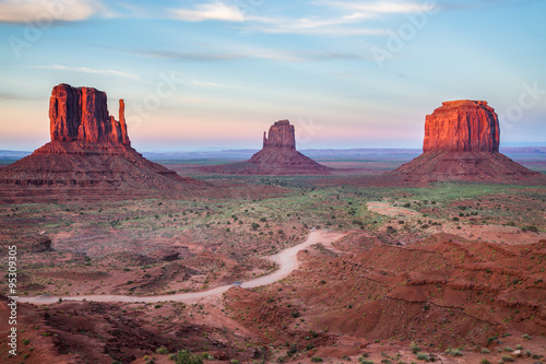 View of the Monument Valley at dusk
