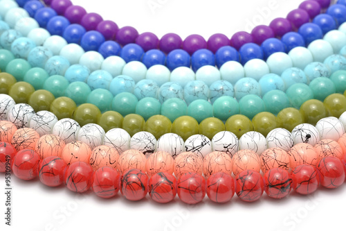 Rainbow chaplet - multicolored glass and natural beads strung on thread