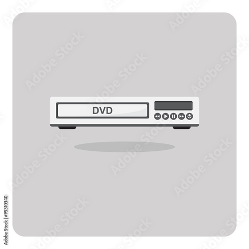 Vector of flat icon, DVD player on isolated background