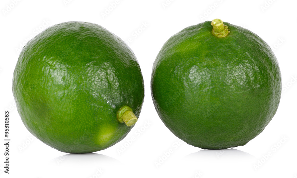 Fresh limes Isolated on white background Fresh limes Isolated on white background
