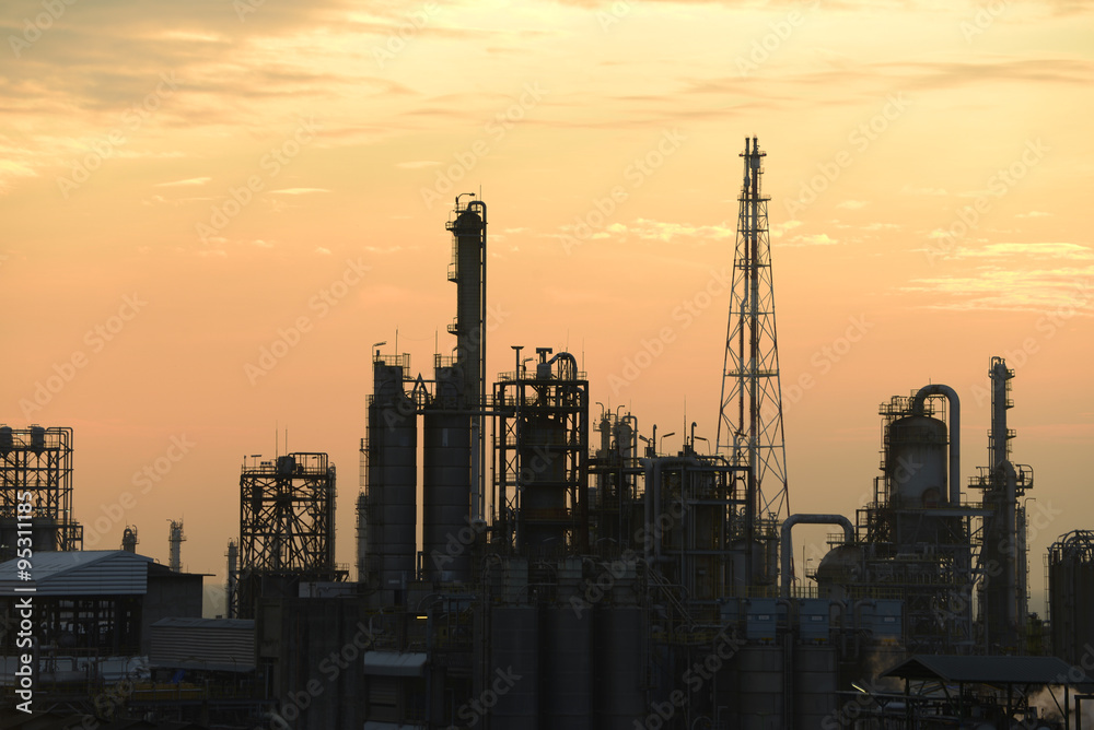 industrial factory With sunset light . industrial factory With sunset light .