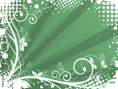 Natural vector background with spiral pattern, grunge and halftone effect.