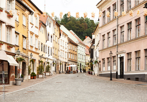 The street in Ljubljana, Slovenia.