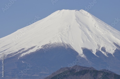 青空の富士山の眺望