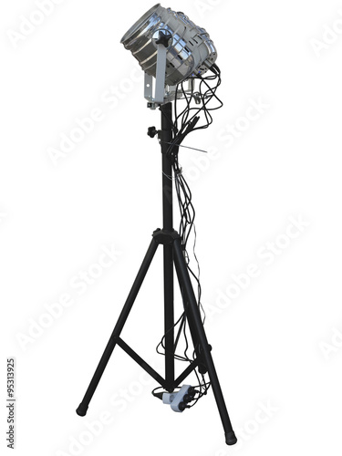 Studio spotlight lighting equipment isolated on white