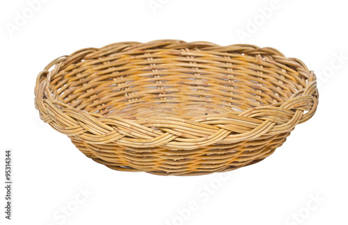 Woven Basket Isolated on White.