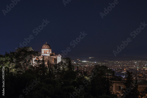 Church in Athens, Greece night
