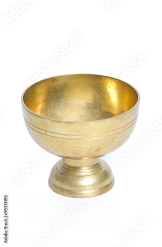 Thai Brass Bowl Isolated on White.