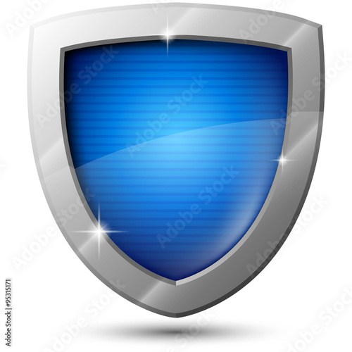 Free Download Blue vector metal shield with sparkles - GFXLoad