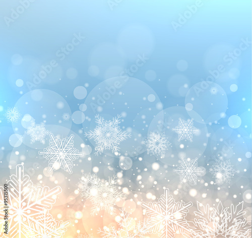 Winter elegant background with snowflakes