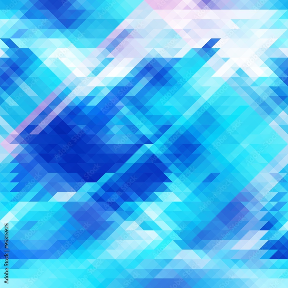 Geometric mosaic Background from blue triangle Geometric mosaic Background from blue triangle