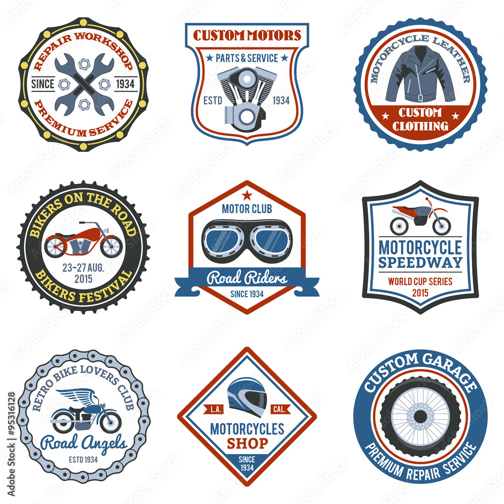 Motorcycle Label Colored