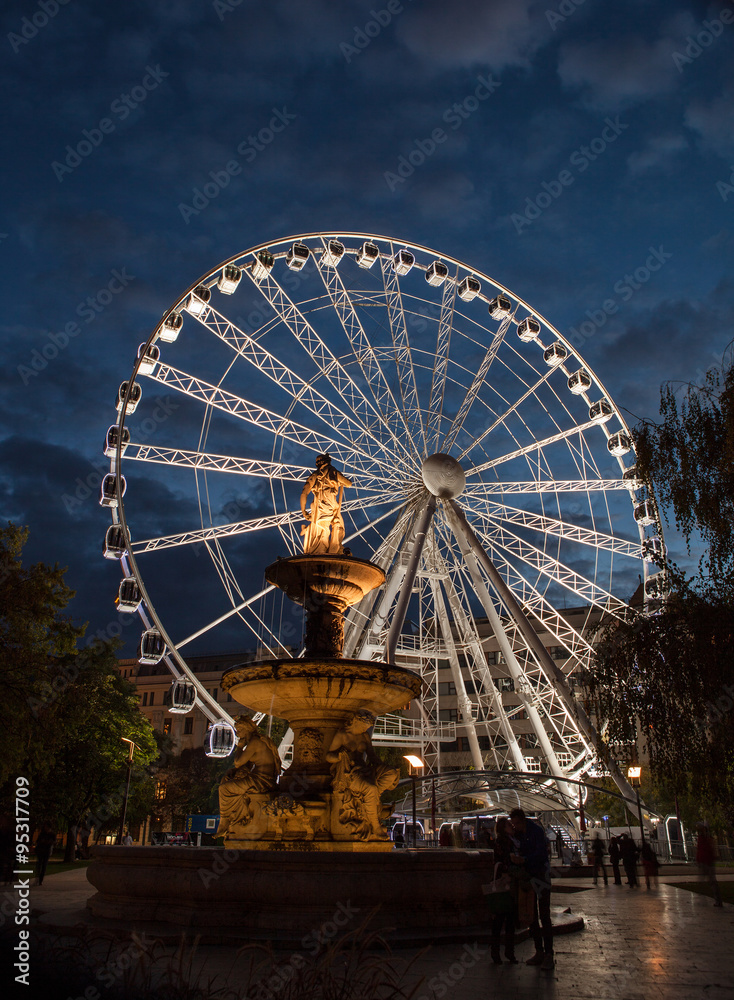 Budapest Eye - famous Ferris wheel in the night Budapest Eye - famous Ferris wheel in the night