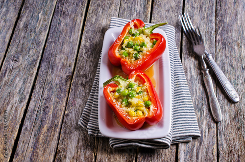 Red peppers stuffed