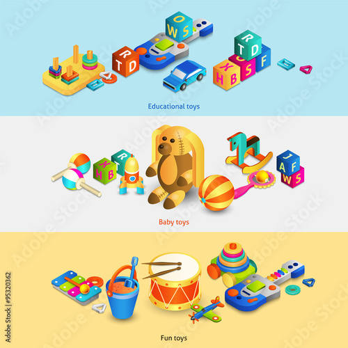 Toys Isometric Banners