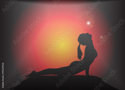 Yoga Cobra Pose Glare Background