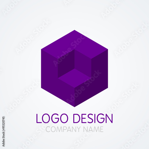 Vector illustration of logo design cube