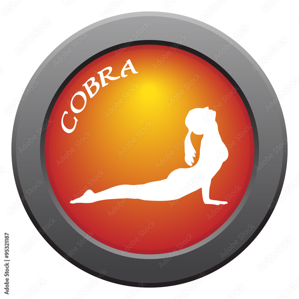 Fototapeta premium Yoga Cobra Pose Red Icon