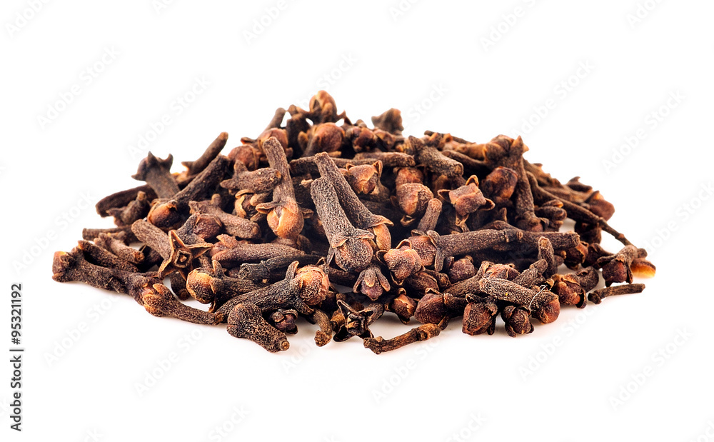 Spice cloves on white background Spice cloves on white background
