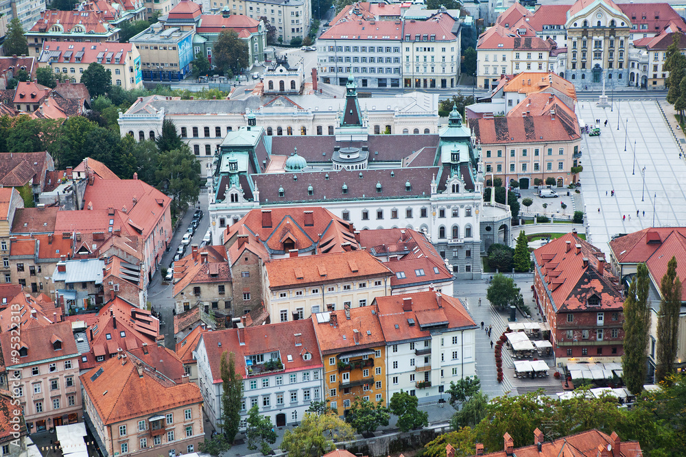 The view of Ljubljana from the hill.