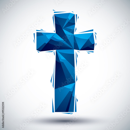 Blue cross geometric icon m...