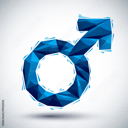 Blue male sign geometric ic...