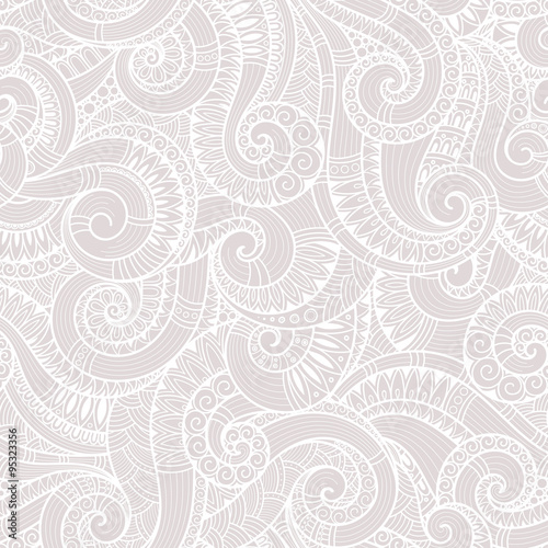 Seamless black and white abstract hand-drawn pattern  waves back