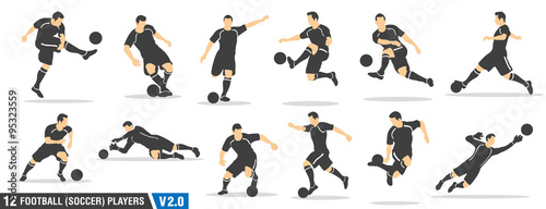 Leinwand Poster 12 vector set of football (soccer) players 02