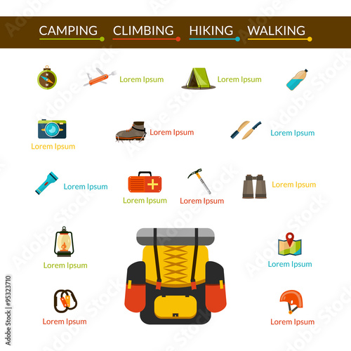 Camping And Hiking Icons Set