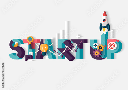 Start up concept. Typographic poster.