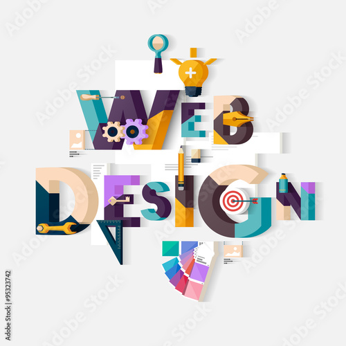 Web design concept. Flat design.