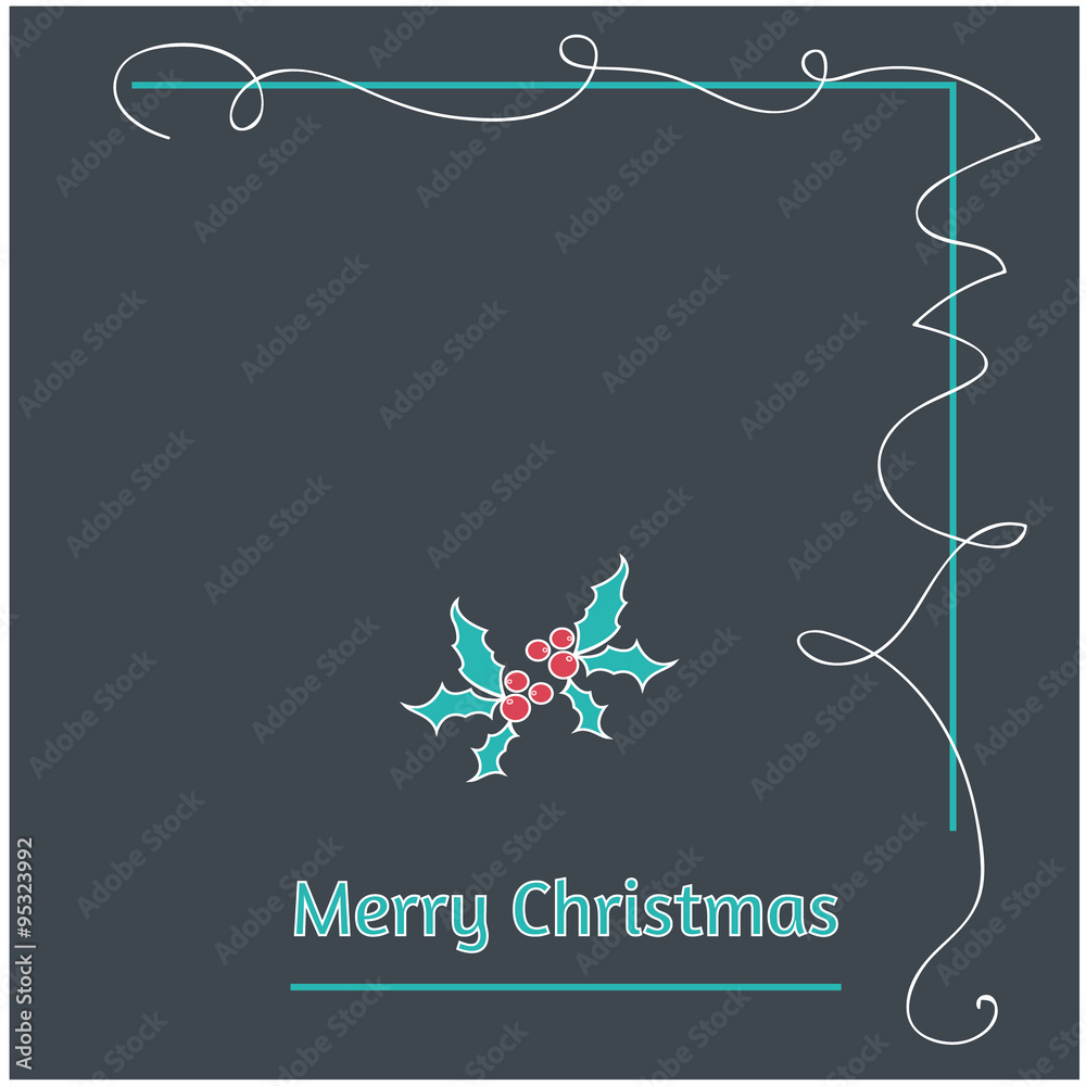 Minimalistic Christmas e-card stationery illustration  - obrazy, fototapety, plakaty 