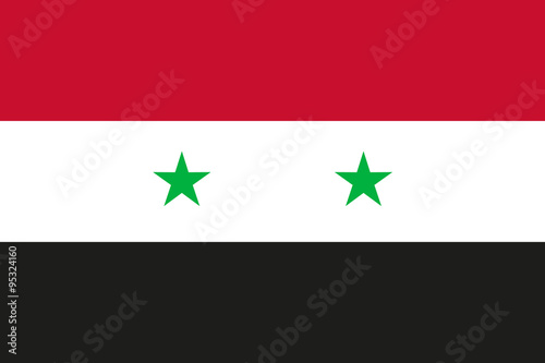 National flag of Syrian Arab Republic (Syria) in official colors photo