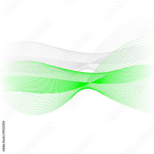 Green waves on white background